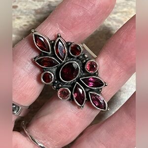 Artisan Sterling Silver And Gemstone Statement Ring